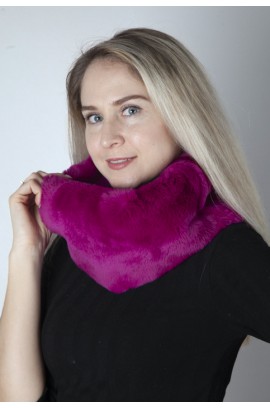 Fuchsia rex fur neck warmer